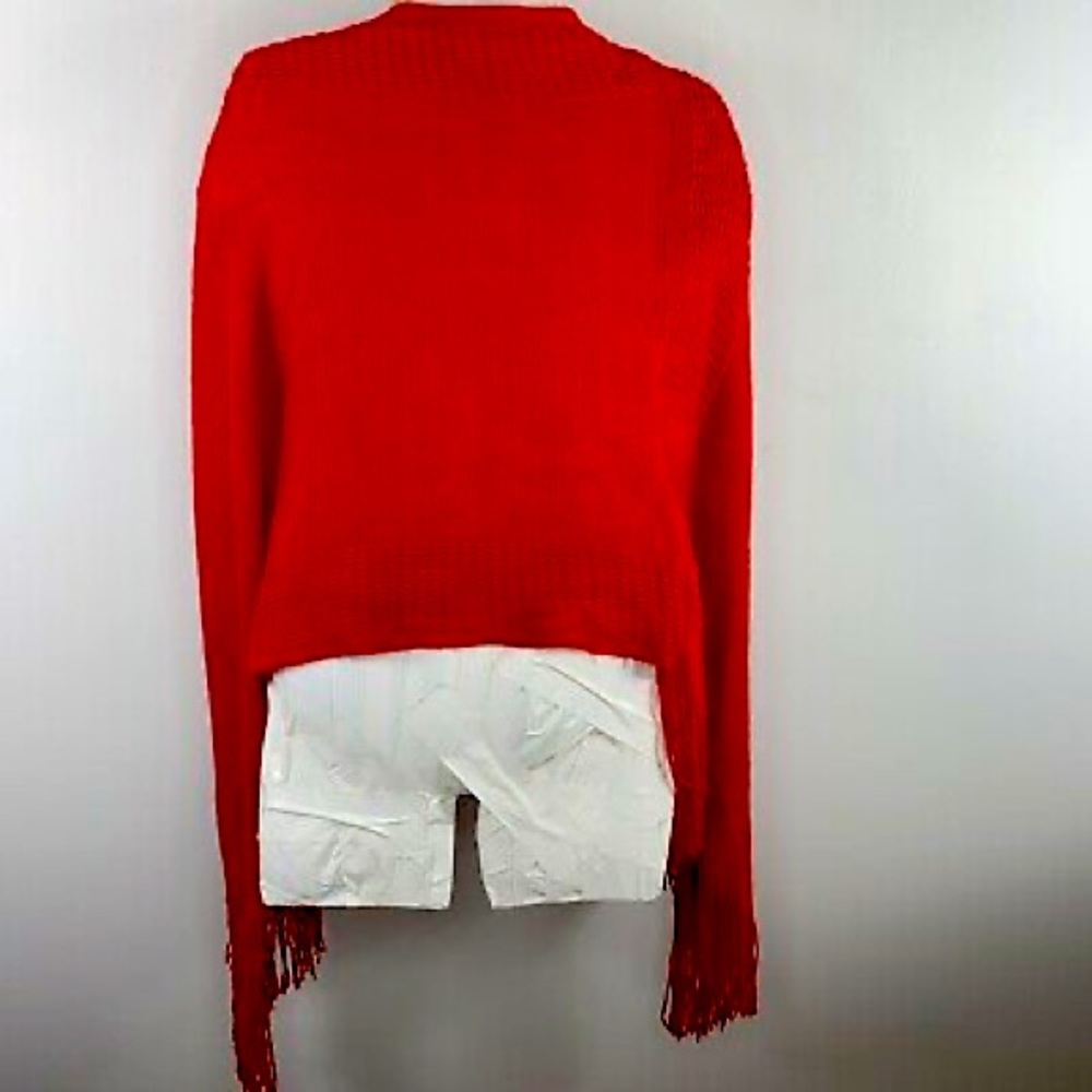 2 Chic Womens Poncho One Size Red Knit Lightweight